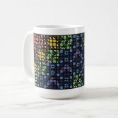Dark Colourful Quilt Blocks Coffee Mug Kaffeetasse (Vorderseite Links)