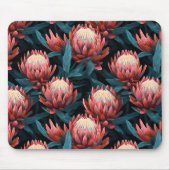Dark Coral Bold Protea Floral Mousepad (Vorne)