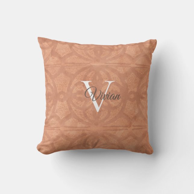 Dark Coral Throw Kissen (Vorderseite)