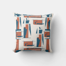 Dark Coral Turquoise Vertikal Abstrakt Dancer Look Kissen