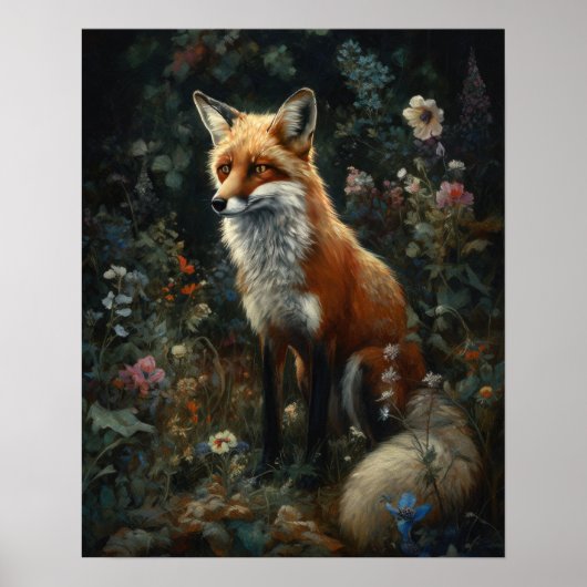 Dark Cotattcore Red Fox Art Print Poster (Vorne)