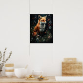 Dark Cotattcore Red Fox Art Print Poster (Küche)