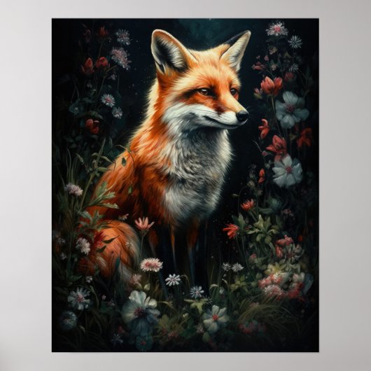 Dark Cotattcore Red Fox Art Print Poster (Vorne)