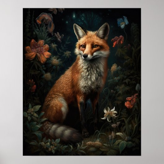 Dark Cotattcore Red Fox Art Print Poster (Vorne)