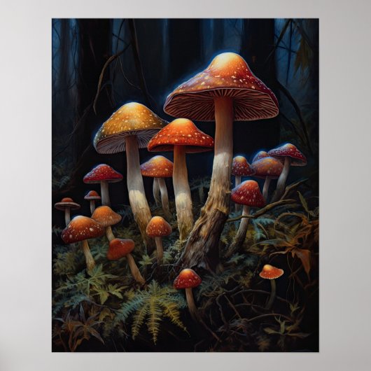 Dark Cotattecore Mushroom Art Print Poster (Vorne)