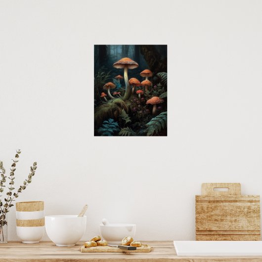 Dark Cotattecore Mushroom Art Print Poster (Küche)