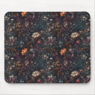 Dark Cottagecore Boho Wildblume Garden Mousepad