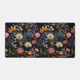 Dark Cottagecore Florals Mousepad Schreibtischunterlage