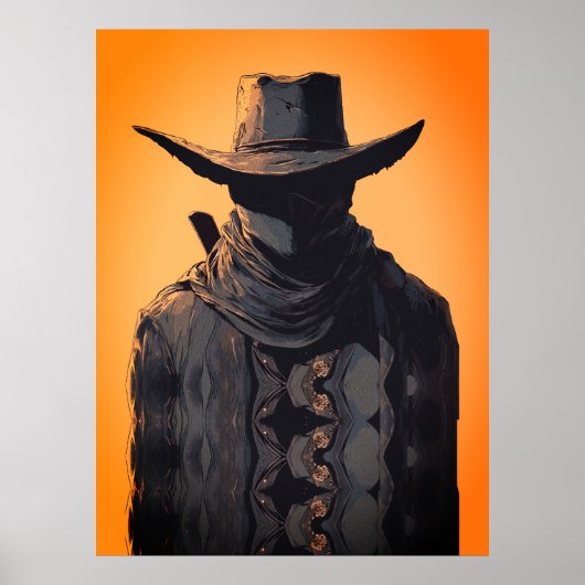 Dark Cowboy Outlaw Wall Art Print Poster (Vorne)