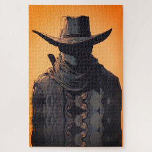 Dark Cowboy Outlaw Wall Art Print Puzzle