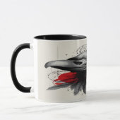 Dark Crow Skull Gothic Grunge Art Mug Tasse (Links)