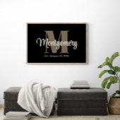 Dark Custom Family Name Print Anniversary-Geschenk Poster