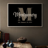 Dark Custom Family Name Print Anniversary-Geschenk Poster