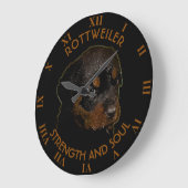 Dark Cute Rottweiler Puppy Große Wanduhr (Winkel)