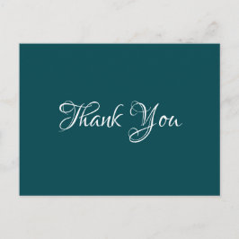 Dark Cyan Chic Event Wedding Budget Vielen Dank Postkarte