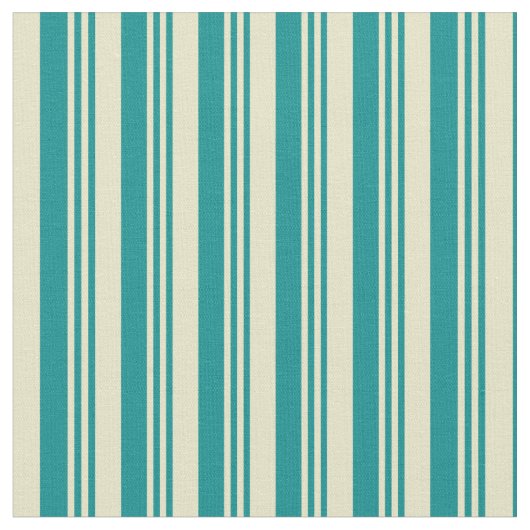 Dark Cyan & Pale Goldenrod Muster Stoff (Nahaufnahme)