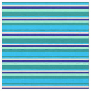 Dark Cyan, Sky Blue, Beige, Dark Blue & Aquamarine Stoff