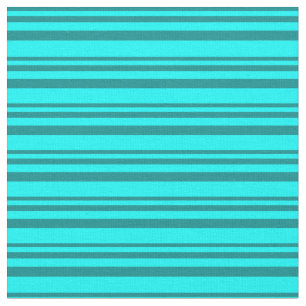Dark Cyan und Aqua Stripes Muster Stoff
