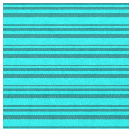 Dark Cyan und Aqua Stripes Muster Stoff (Nahaufnahme)