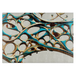 Dark Cyan und Gold Arabesque Cutting Board Schneidebrett
