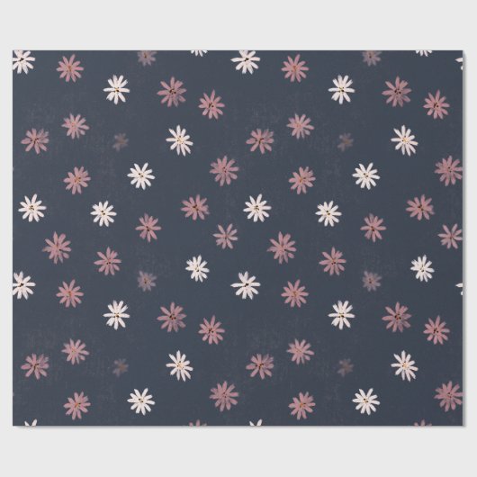 Dark Daisy Spring Gift Wrap Geschenkpapier (Flach)