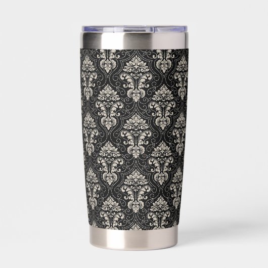 Dark Damask Design Thermobecher (Vorderseite)