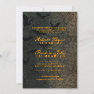 Dark Damask Halloween Hochzeitseinladung Einladung