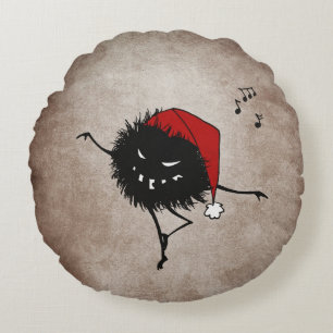 Dark Dancing Evil Christmas Bug Rundes Kissen