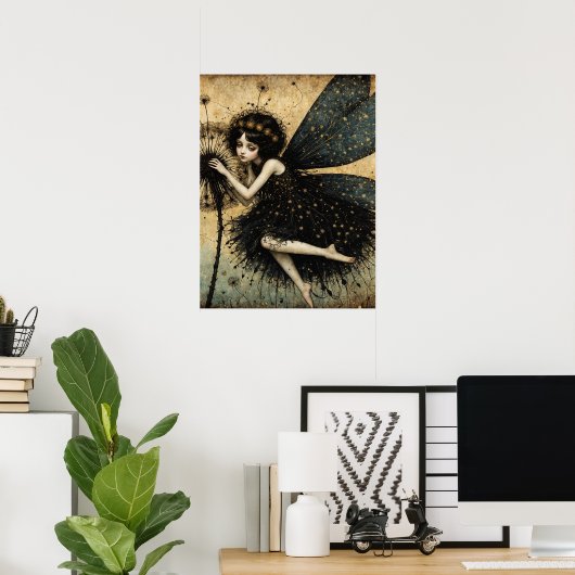 Dark Dandelion Fairy Poster (Heimbüro)