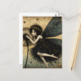 Dark Dandelion Fairy Postkarte