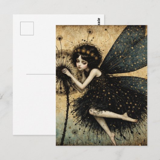 Dark Dandelion Fairy Postkarte (Vorne/Hinten)