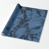 Dark Denim Blue Marble Texture Look Geschenkpapier (Ungerollt)