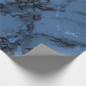 Dark Denim Blue Marble Texture Look Geschenkpapier (Ecke)