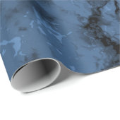 Dark Denim Blue Marble Texture Look Geschenkpapier (Rolleneckpunkt)