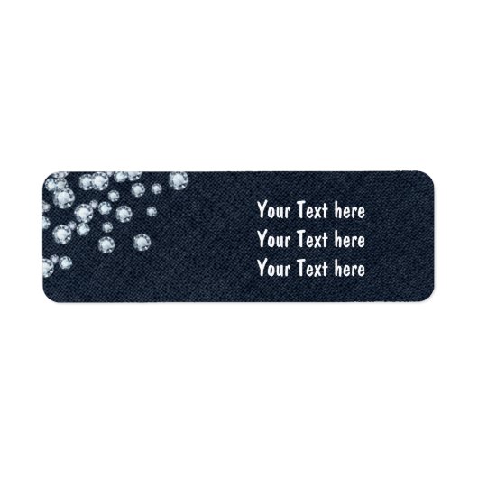 Dark Denim & Diamonds Glam Party Address Labels (Vorne)