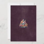 Dark Dia De Los Muertos Engagement Party Einladung (Rückseite)