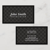 Dark Diamond Quilt Announcer Business Card Visitenkarte (Vorne/Hinten)