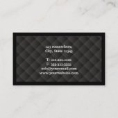 Dark Diamond Quilt Announcer Business Card Visitenkarte (Rückseite)