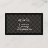 Dark Diamond Quilt Tattoo Art Business Card Visitenkarte (Rückseite)