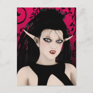 Dark Diva Gothic Vampire Kunst, Dichtung und Musik Postkarte