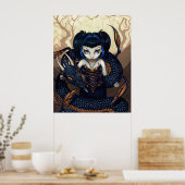 Dark Dragon ART PRINT gotische Fantasy Dragon Art Poster (Küche)