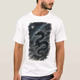 【Dark Dragon Japanese Ink Art Men’s T-Shirt】 T-Shirt