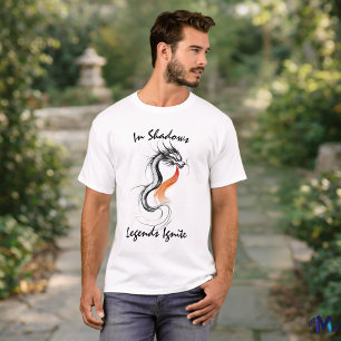 Dark Dragon Tinten-Kunst – Minimale legendäre Fant T-Shirt