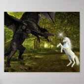 Dark Dragon VS Unicorn Fantasy Battle Poster (Vorne)