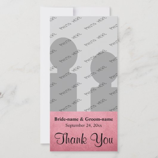 Dark Dusky Pink Mottling Wedding Vielen Dank Dankeskarte (Vorderseite)