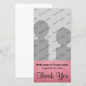 Dark Dusky Pink Mottling Wedding Vielen Dank Dankeskarte (Vorne/Hinten)