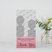 Dark Dusky Pink Mottling Wedding Vielen Dank Dankeskarte (Stehend Vorderseite)