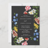 Dark Dutch Master Floral Frame Wedding Einladung (Vorderseite)