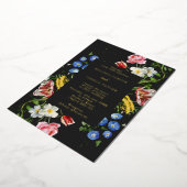 Dark Dutch Master Floral Frame Wedding Gold Folieneinladung (Gedreht)