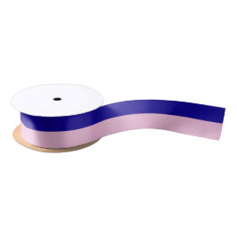 Dark Earth Blue und Cotton Candy Pink Stripes Satinband